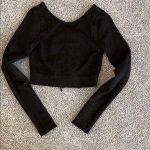 Ribbed long sleeve crop top